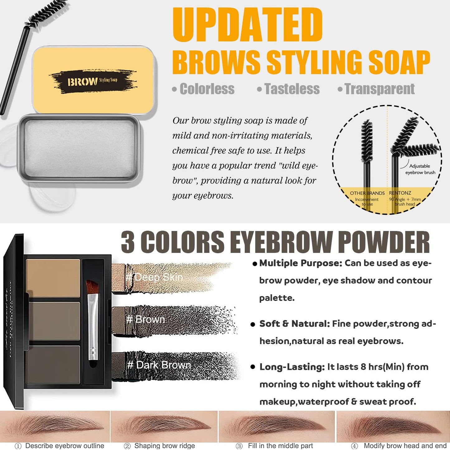 All in One Makeup Kit for Women Full Kit, Make Up Gift Set for Women Teens Girls, Includes Eyeshadow Foundation CC Lipstick Mascara Brush Sponge Brow Powder Soap Eyeliner Primer Contour Cosmetic Bag