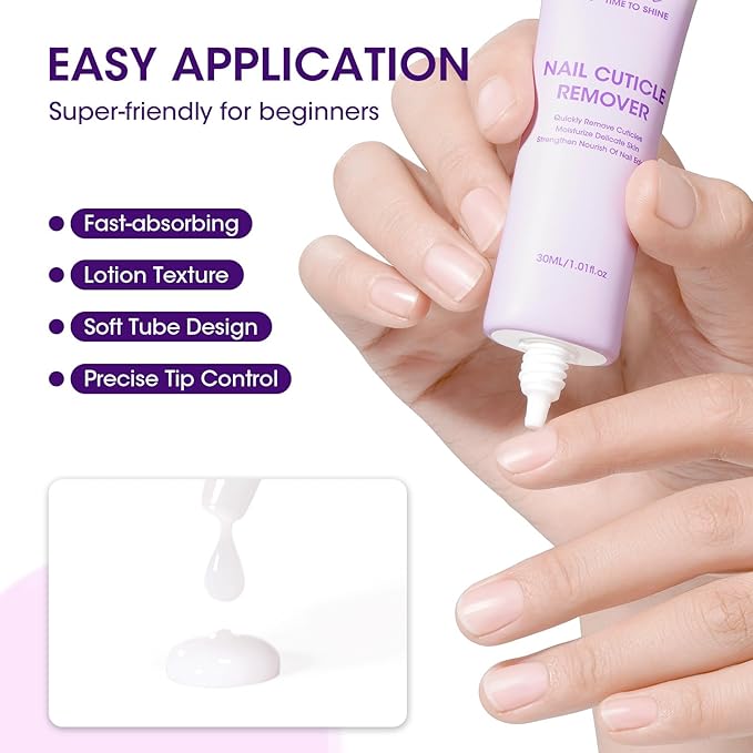 GELLEN Cuticle Remover Instant Nail Cuticle Softener with Shea Butter Moisturizing Professional Cuticle Cream Removes Dry Dead Skin Overgrown Cuticles Nail Care Treatment Supplies