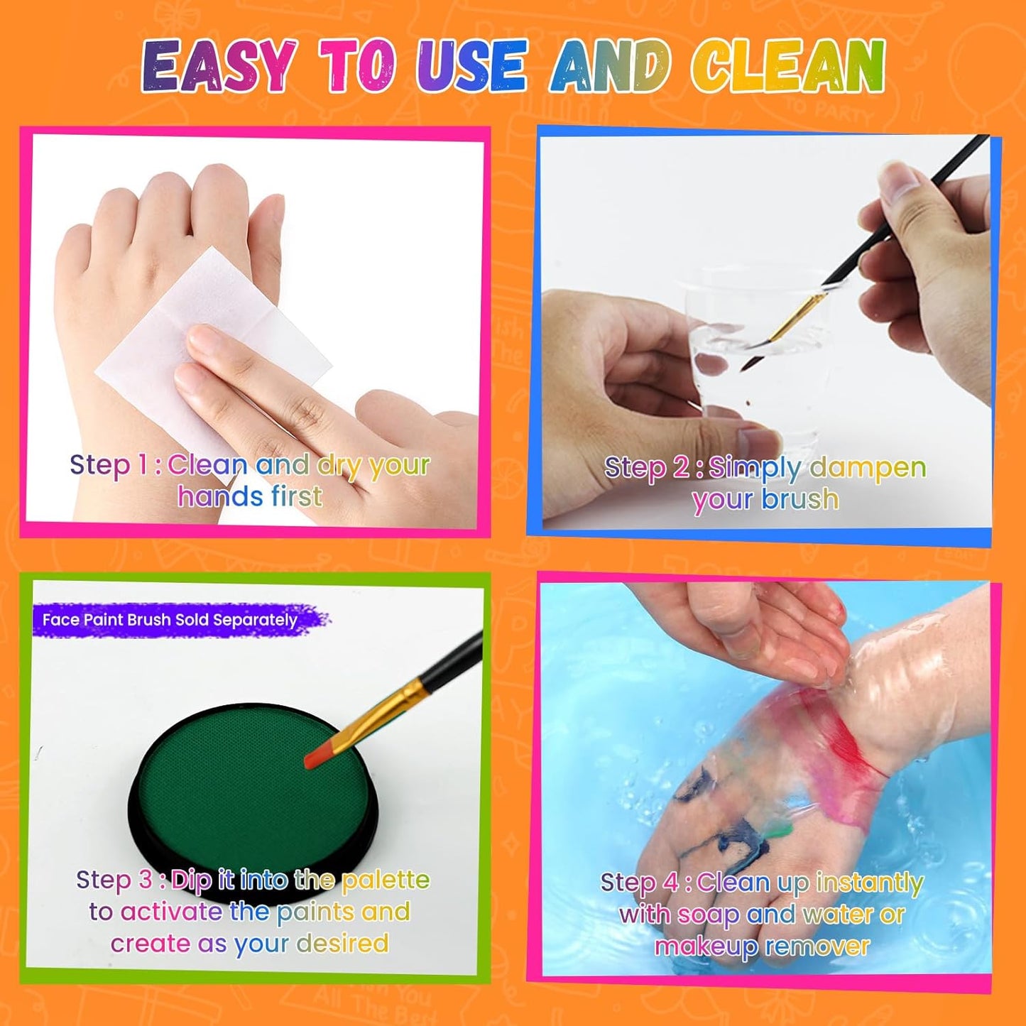 Green Face Paint, Water Based Facepaint, Non Toxic Green Body Paint, High Pigment Face Painting for Halloween, Easter, Themed Parties, Cosplay 1.06 Oz.