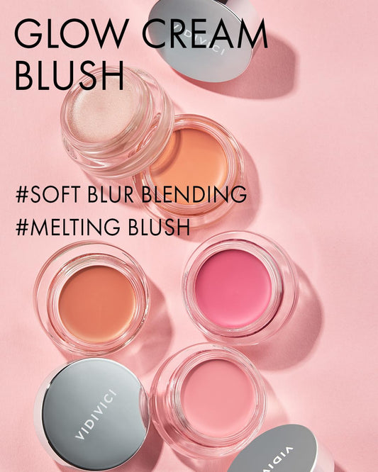 VIDIVICI Millennial Glow Cream Blush 04 Peony Milk - Creamy Face Cheek Blusher for Smooth & Silky Skin - Soft Satin Finish with Natural Color - For Fair to Light Skin Tone, 0.21 oz.