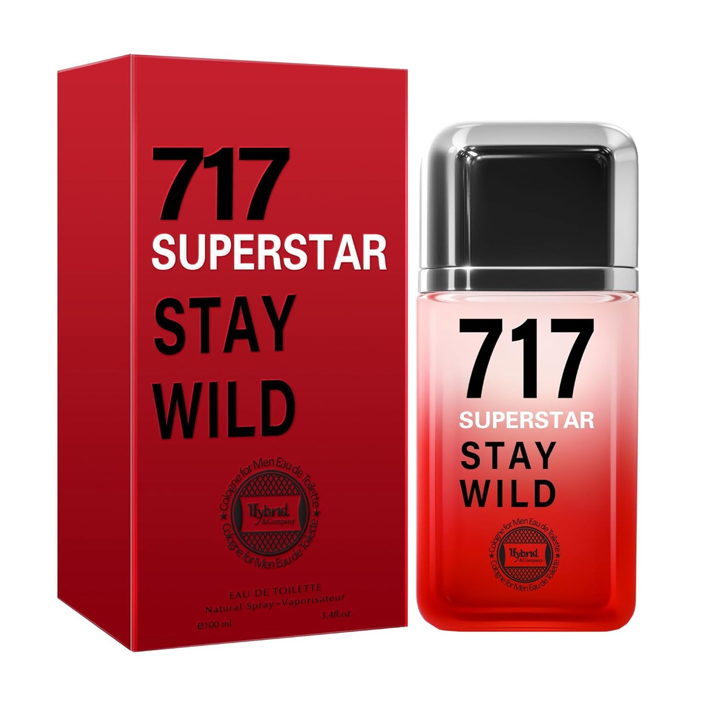 Hybrid & Company 717 Super Star Stay Wild For Men Eau De Toilette Vaporisateur Natural Spray 3.4 Fl Oz