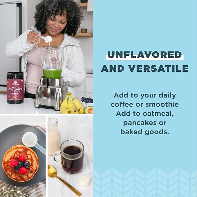 Ancient Nutrition Multi Collagen Protein Powder, Unflavored, 45 Servings + Bone Broth Protein Powder, Chocolate, 20 Servings