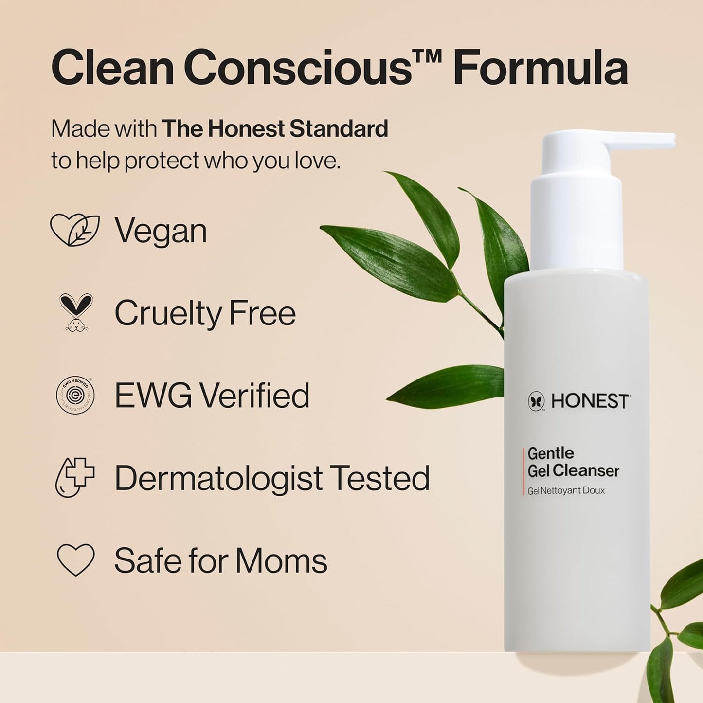 Honest Beauty Gentle Gel Daily Face Cleanser | Calms, Refreshes, + Hydrates | Vegan + Safe for Sensitive Skin | 5 fl oz