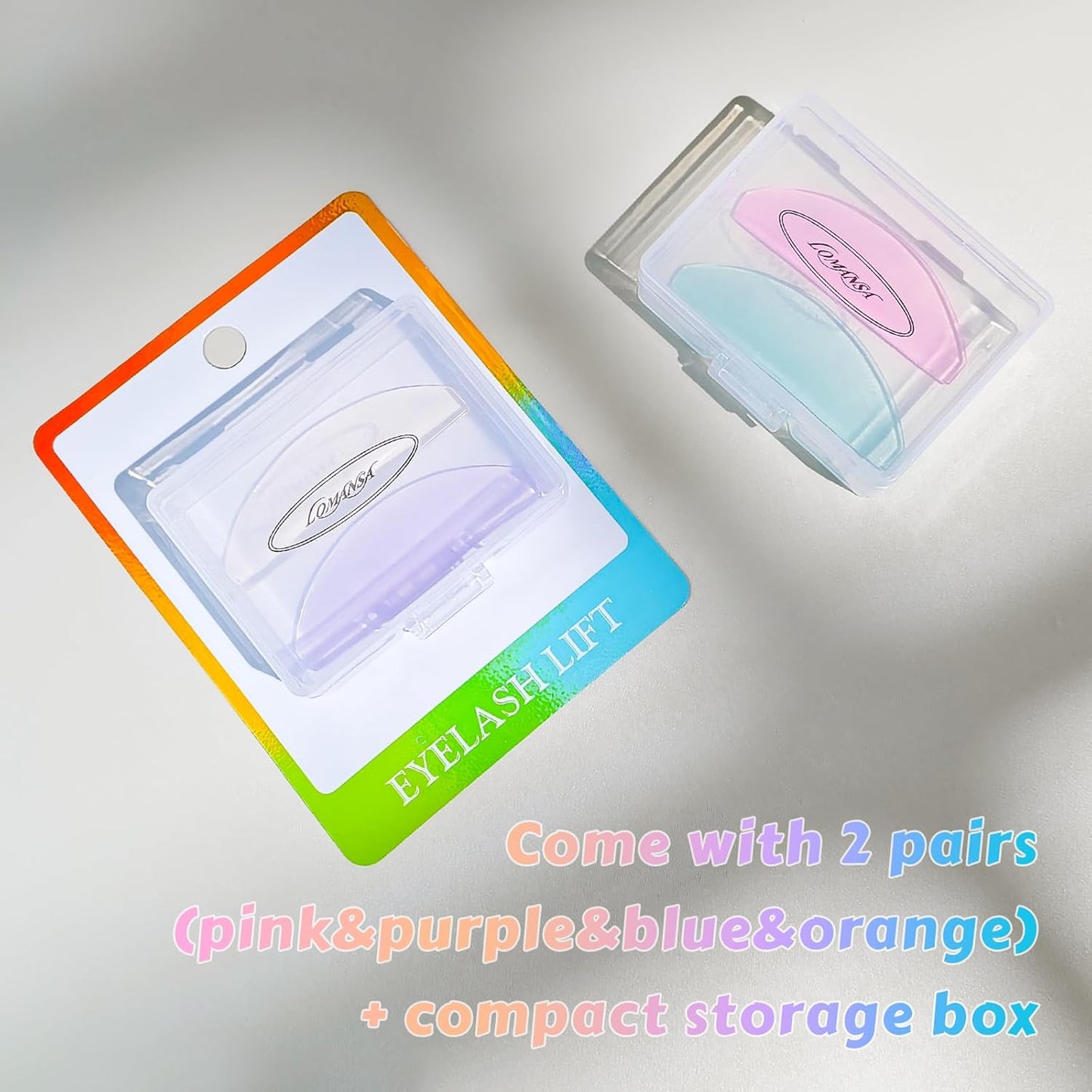 Lash Lift Shields Flat, Lomansa Korean Lash Lift Pads Super Sticky Glueless For NO.1 Perm Soften Lash Lift Rods (Colorful)