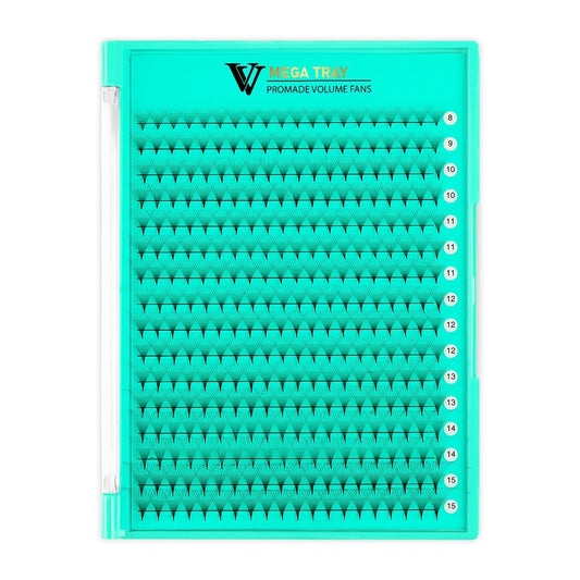 VAVALASH 320 Fans Premade Fans Eyelash Extensions 8D 10D 12D 14D 16D 20D 0.03 0.05 0.07 Thickness C/D Curl Middle Stem Heat Bonded Premade Fans Volume Lash Extensions (320 Fans-10D-0.07-C-11mm)