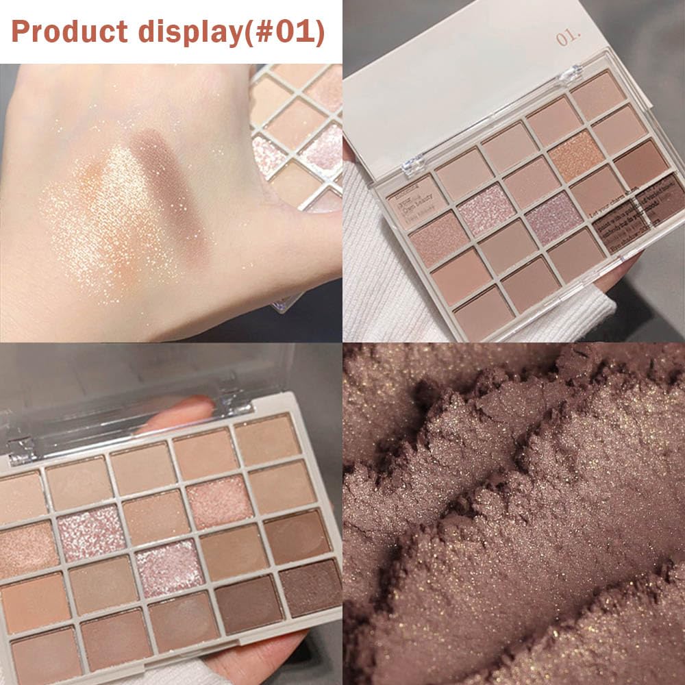 20Colors Rose Gold Dark Brown Nude Basics Matte Eyeshadow Palette,Eye Shadow Travel Makeup Palette all in one Long Lasting Waterproof,Great for Travel Gift Kit