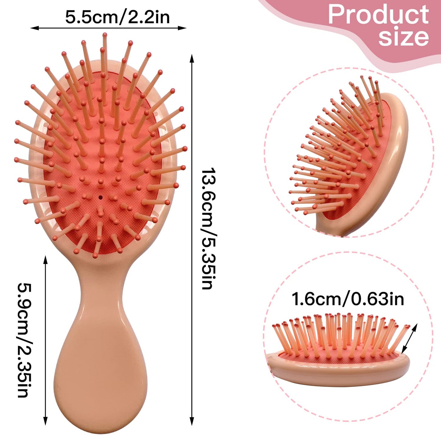 100 Pieces Mini Wet Hair Brush, Travel Detangling Brush, for Most Hair Types, with Ease Knots Without Tears or Breakage, Multicolor