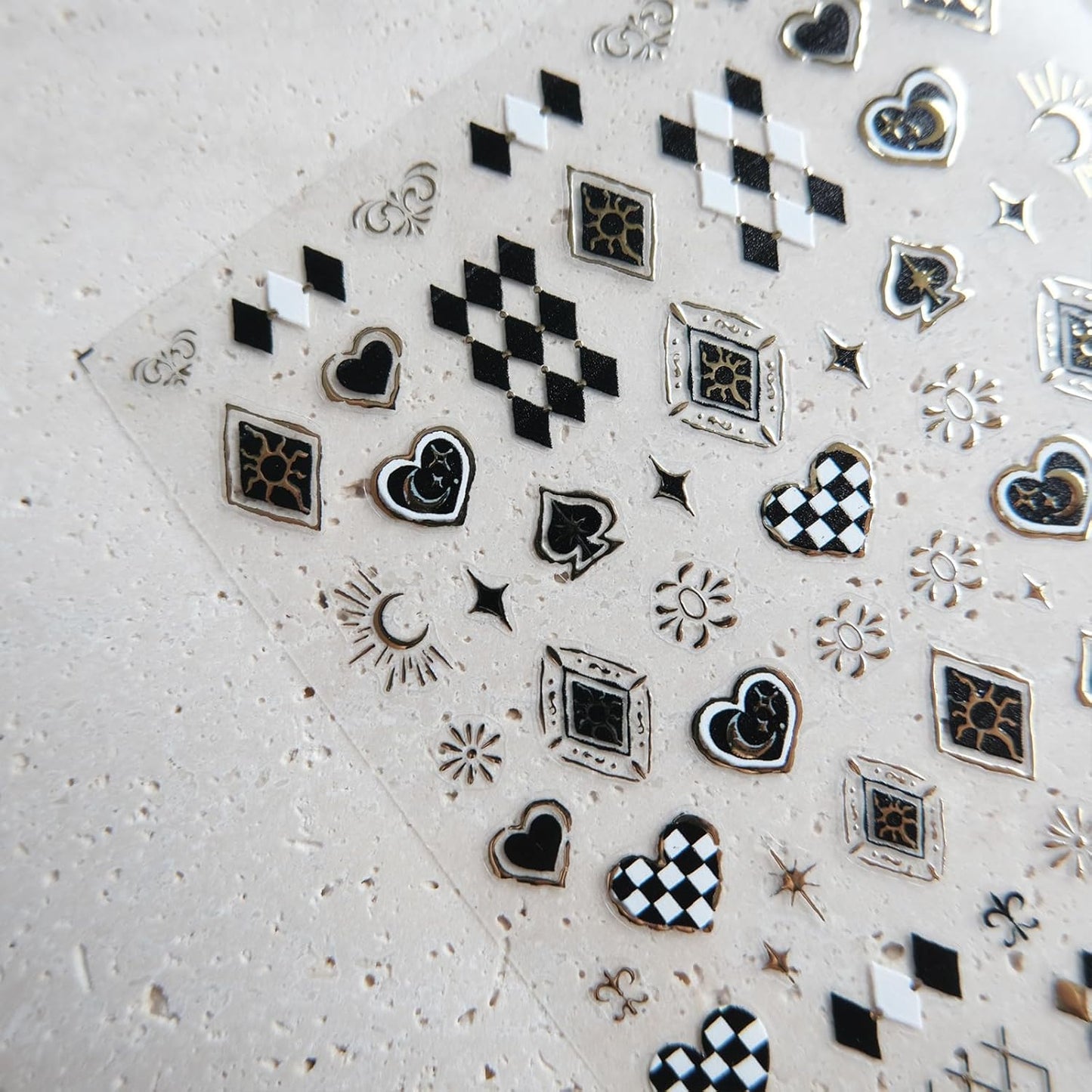 Black White Plaid Nail Stickers, Embossed Decals for Art Design, Self-Adhesive Accessories for Women, Nail Supplies