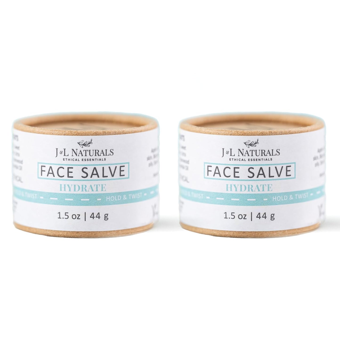 J&L Naturals Hydrating Face Salve Dry Skin Face Moisturizer | Organic Ingredients, 100% Natural, Eco-Friendly | Cruelty Free, Vegan, Paraben Free (2-Pack)