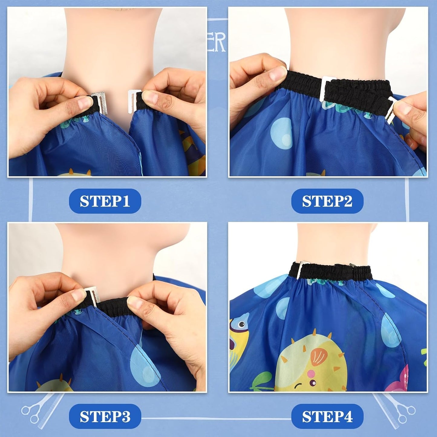 FEBSNOW Kids Hair Cutting Cape, Professional Kids Barber Cape Cartoon Pattern Apron with Adjustable Closure for Children Salon Barber Supplies