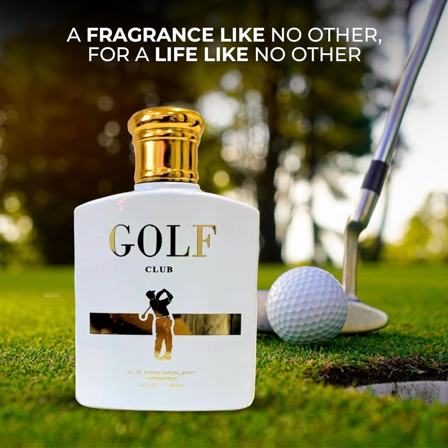 Golf Club Sensual Woody Fragrance for Men | Long Lasting Cologne Aromatic Scent, Eau de Parfum Natural Spray - Great Holiday Gift, 3.4 Fl Oz/100 Ml