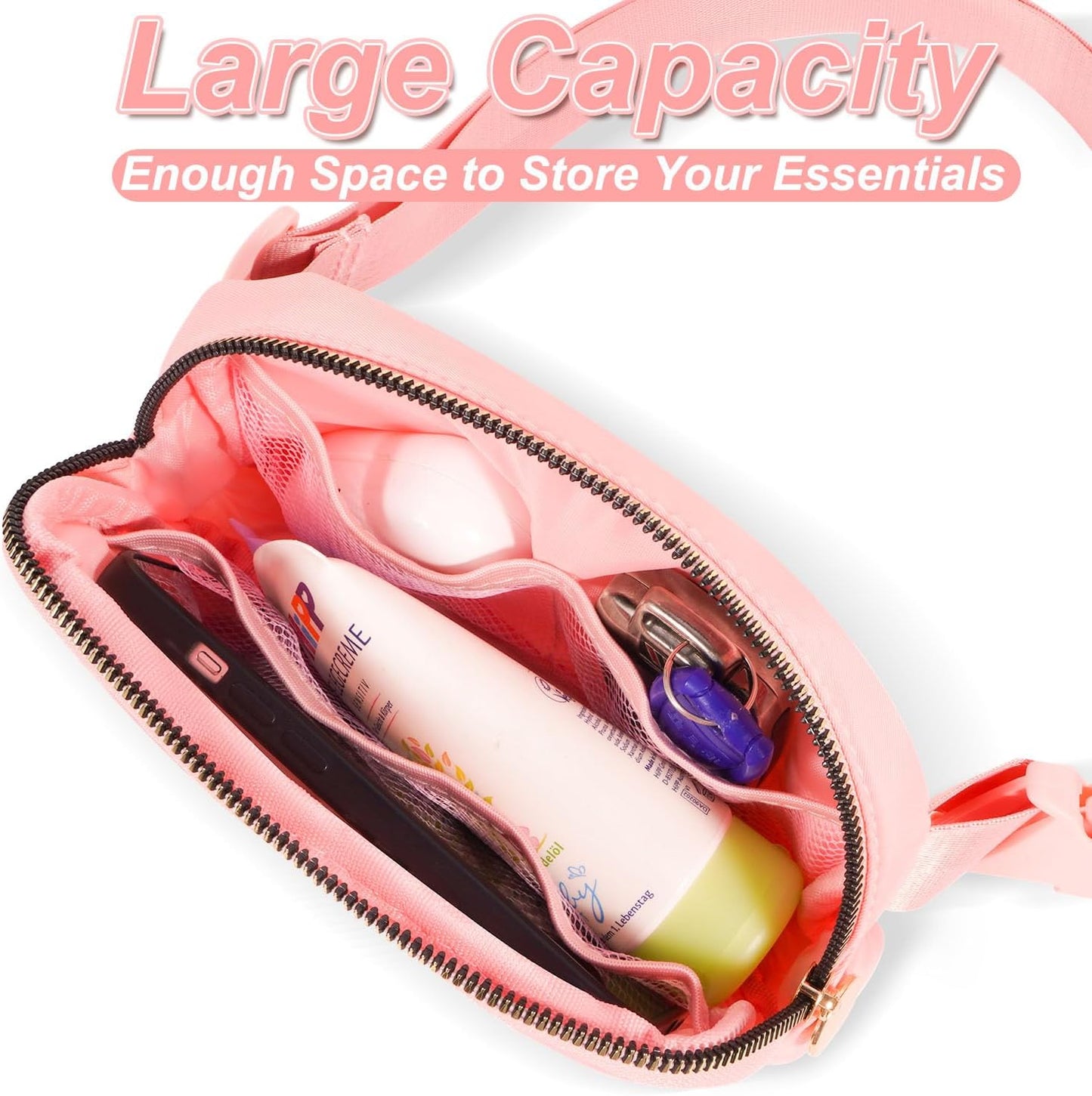 Gifts for Girls Teens Kids - Birthday Gifts for Daughter Sister Her,Teen Girl Essentials,Travel Essentials,Cute Teen Trendy Stuff Waist Packs Belt Bag Crossbody Bag | Peach,Initial S