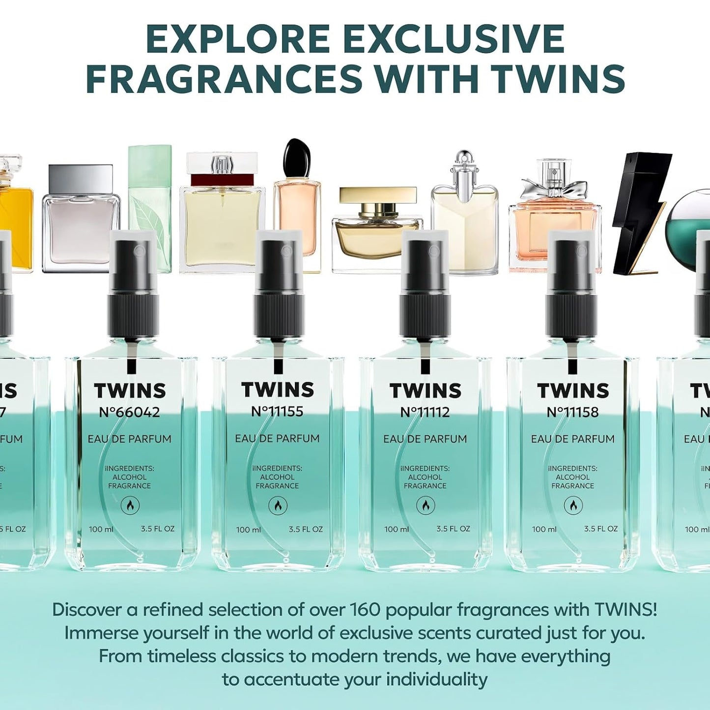 TWINS Impression of Aqva Atlantiqve | Perfume for Men Eau de Parfum | No.11127 | 3.4 Fl Oz / 100 ml