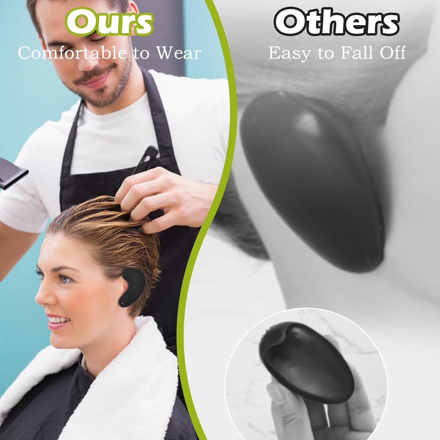 Ear Protectors for Shower, Hair Dye & Hair Dryer - Reusable Silicone Ear Cover with L/R Mark, Protection Hairdressing Protector Caps for Salon Home Use