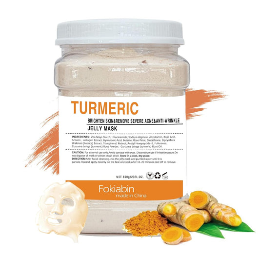 Jelly Mask for Facials, Hydrating & Moisturizing Peel-Off Rubber Gel Face Mask, Skin Care for Deep Hydration & Glow, 23 Fl Oz Jar Professional Spa Use for All Skin Types with Turmeric essence