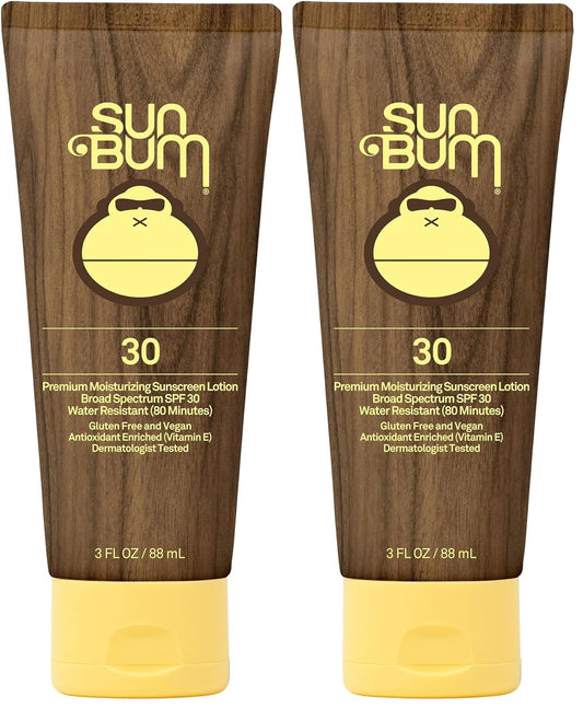 Sun Bum Original SPF 30 Sunscreen Lotion | Vegan and Hawaii 104 Act Compliant (Octinoxate & Oxybenzone Free) Broad Spectrum Moisturizing UVA/UVB Sunscreen with Vitamin E | 3 oz (Pack of 2)