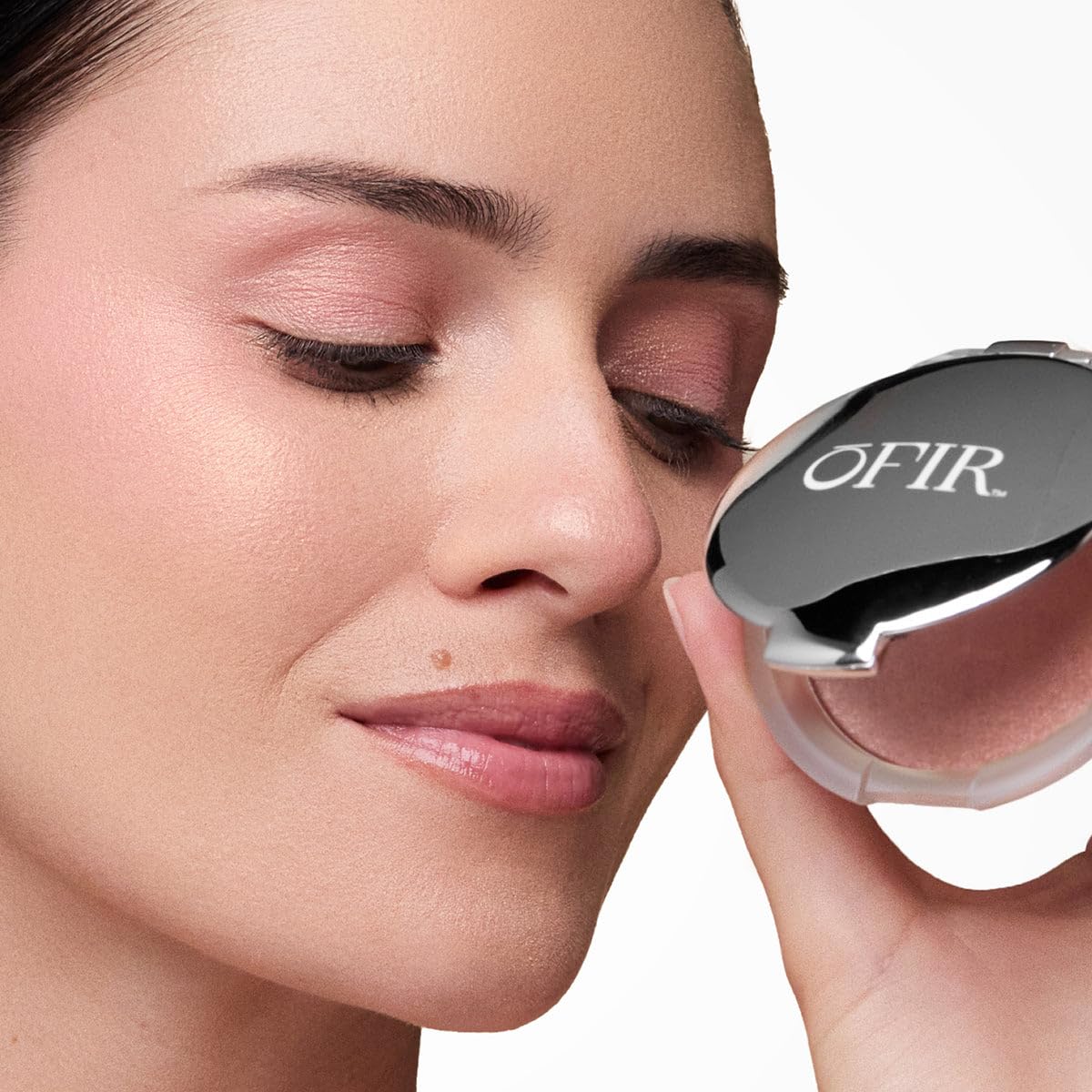 OFIR Pivot Powder | Multi-Use Glow Hydrating Highlight Blush Face Powder | Vegan Formula, Lightweight Buildable Texture | Crease-Free Compact Blush Highlighter | Radiant Rose - Rosy Pink | 0.24 OZ