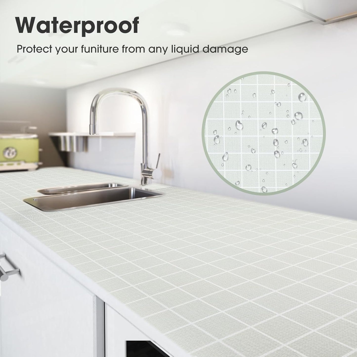 Beautysaid Shelf and Drawer Liner for Kitchen Cabinet, Non Adhesive Non Slip Shelf Paper Waterproof Washable Thickened for Dresser Pantry Shelve Bathroom Protector Liner(Light Green,12 in x 10 FT)