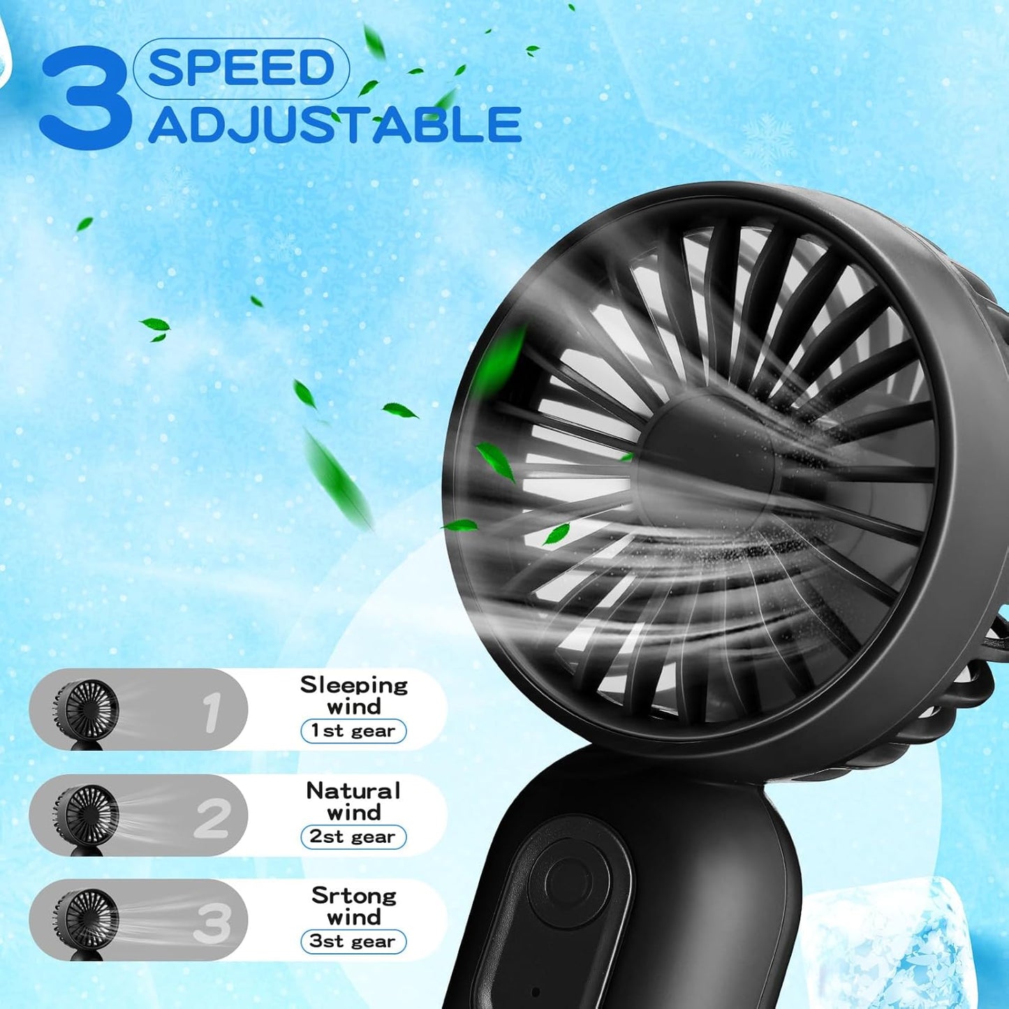 12 Pack Mini Portable Handheld Fan Bulk for Travel 3 Speeds, Rechargeable USB Battery Operated, Small Personal Eyelash Fans for Women Men Indoor Outdoor(Black White,Classic Style)