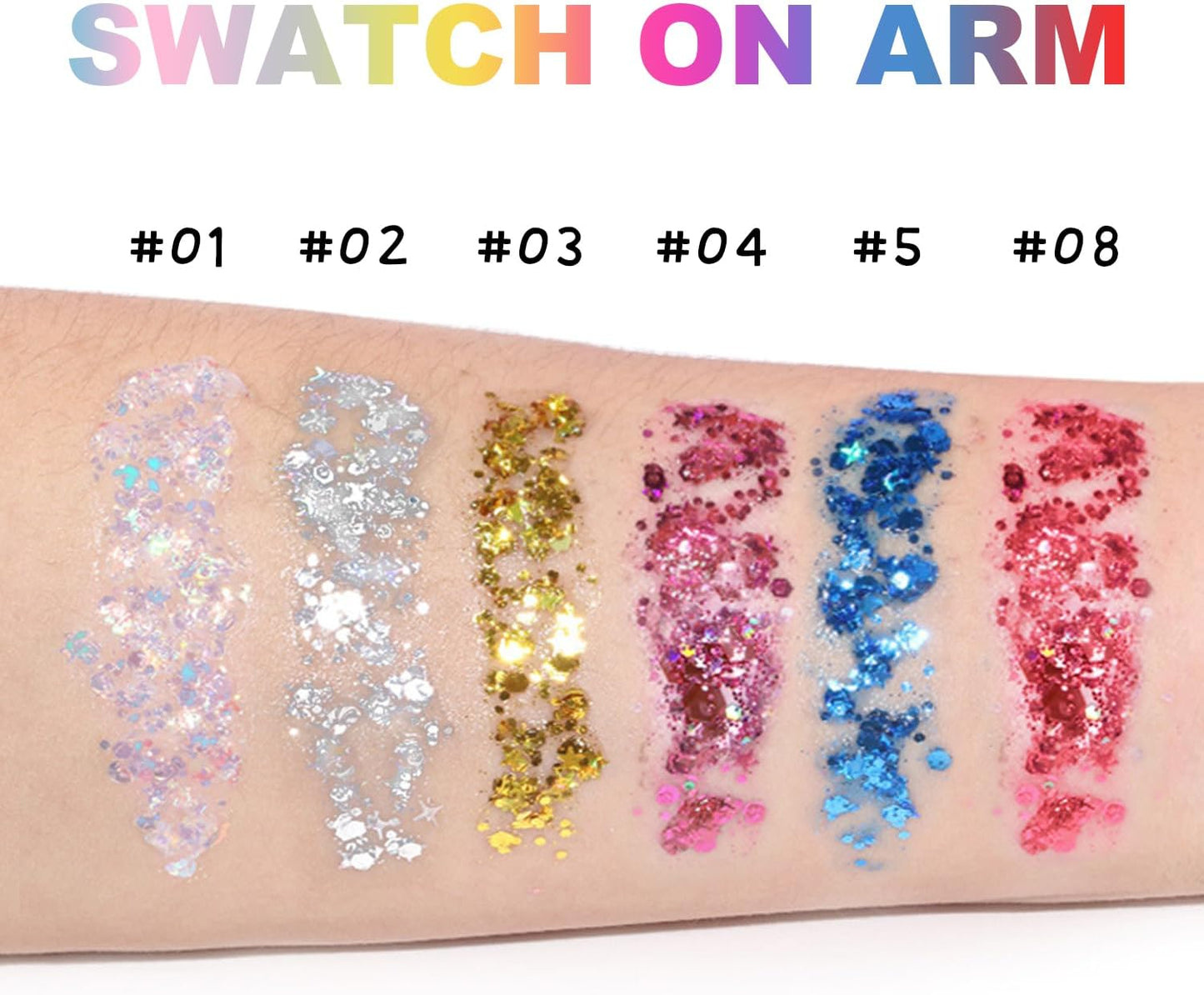 Silver Body Glitter Stick, Halloween Face Glitter Makeup,Holographic Hair Glitters Mermaid Makeup Rave Outfits for Women, Shimmer Face Paint Stick for Christmas (Silver)