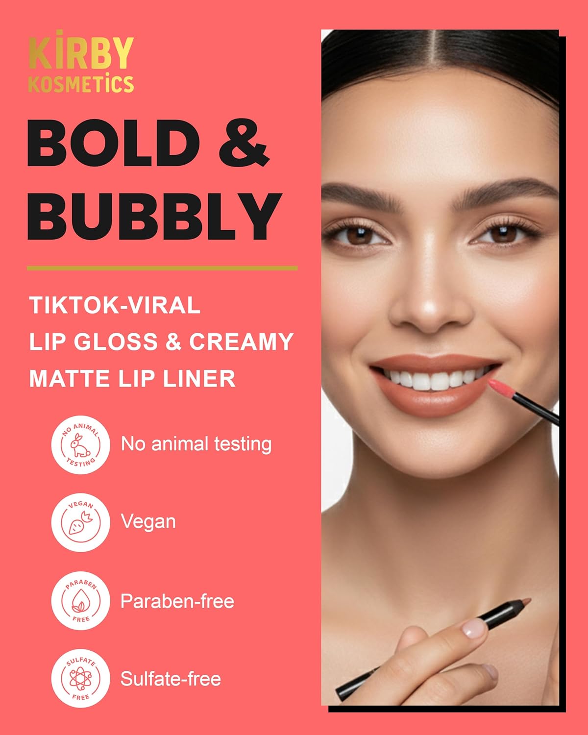 Lip Kit Duo – Bold and Bubbly - TikTok-Viral Precision Liner & Glossy Liquid Lipstick, Clean 2-Step Set with Hydrating Long-Wear Color – Bold Inclusive Beauty for Everyday Konfidence