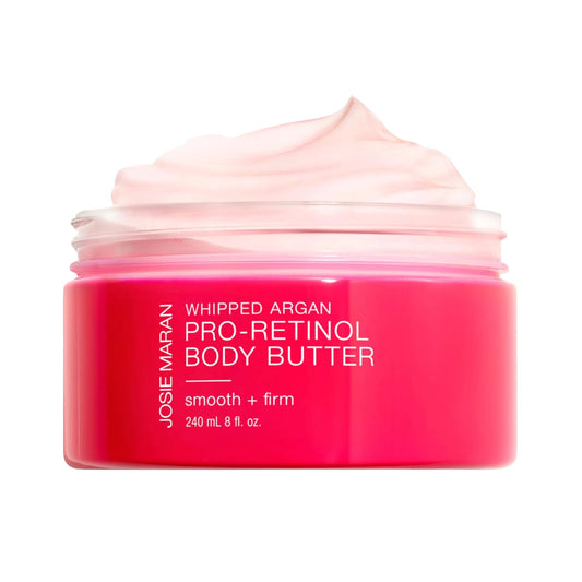 Josie Maran Whipped Argan Pro-Retinol Body Butter - Ultra-Hydrating Retinol Body Cream with Air-Whipped 100% Pure Argan Oil - Smooth, Soothe & Improve the Look of Fine Lines - Unscented (8 Oz)