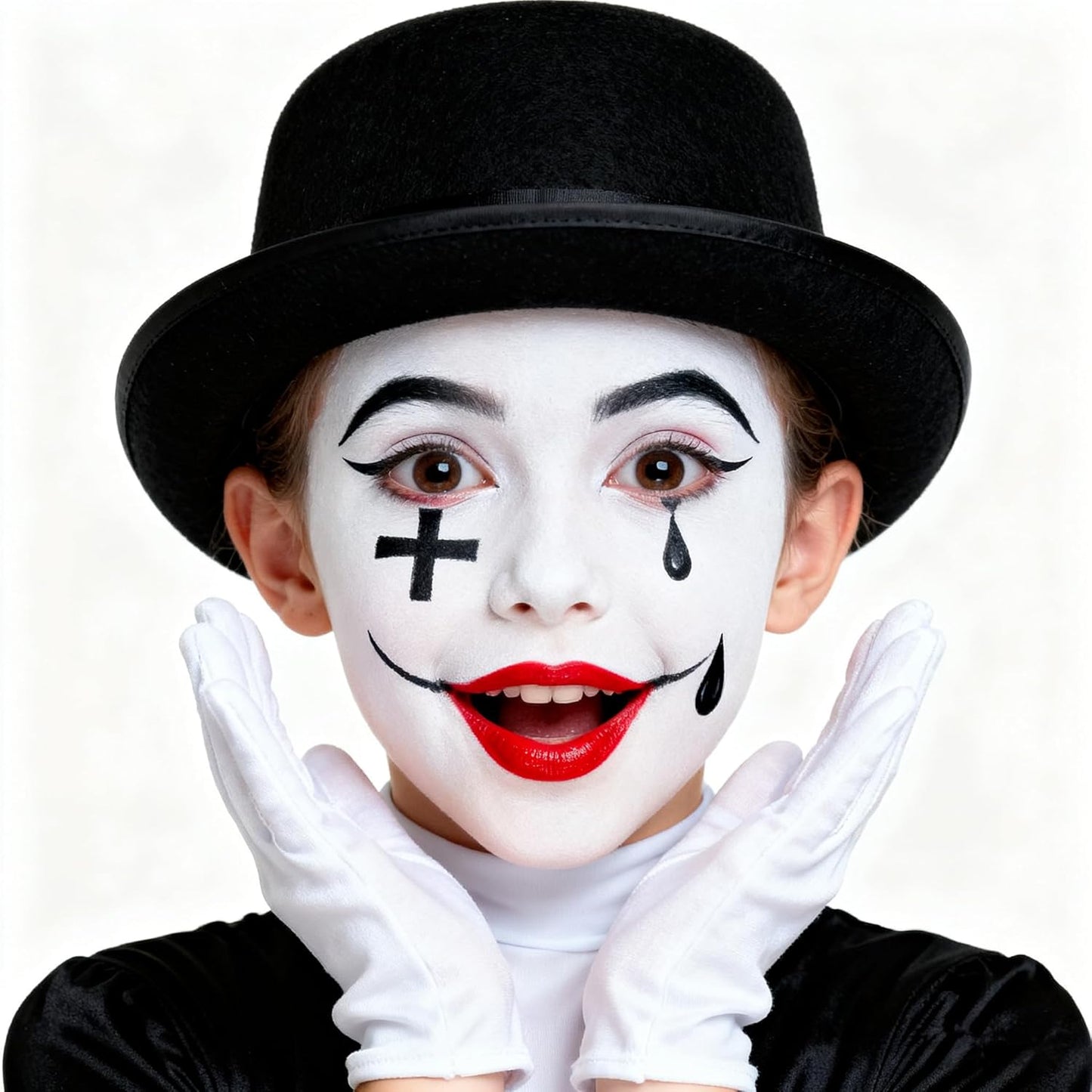 Go Ho Black and White Face Body Paint,Water Based Face Painting Kit Highly Pigmented,Smooth and Safe for Skin,Halloween Costumes Cosplay SFX Zombie Skeleton Clown Makeup