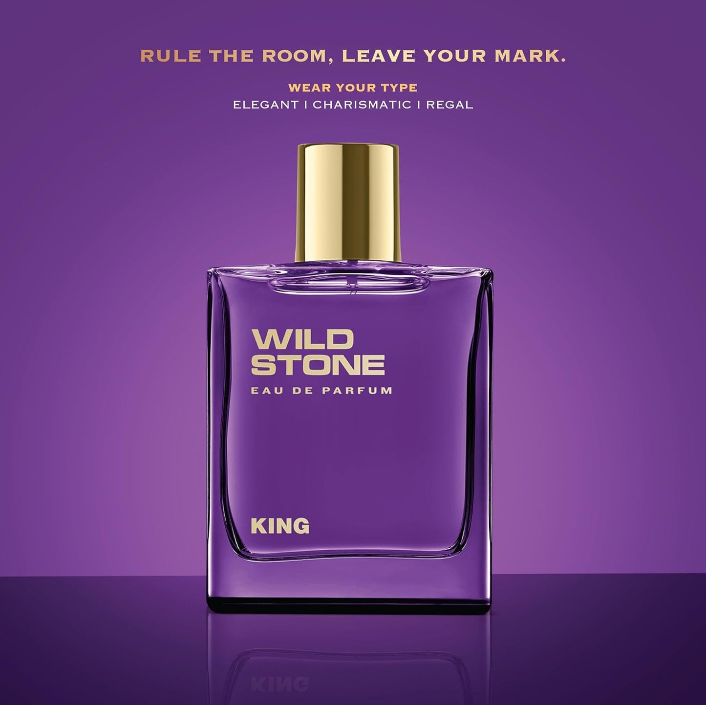 Wild Stone King Perfume for Men| Luxury Eau De Parfum | Long-Lasting Fragrance | Premium Perfume for Men l Infused with Woody & Oriental Notes 100 ml 3.4 Fl oz | Vegan | Clean Ingredients