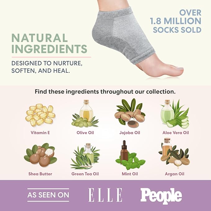 Dr. Frederick's Original Moisturizing Heel Socks for Cracked Heel Treatment - 6 Pairs - Socks for Dry Feet - Cracked Skin Repair & Overnight Hydration - Foot Care for Women & Men - Power Pack