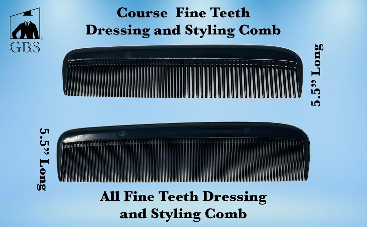 G.B.S 5 Pieces Hair Cutting Comb Barber Comb Hair Styling Combs Fine Teeth Comb Set with Travel Bag Anti Static Heat Resistant Hairdressing Tapered Comb for Men Women Kids