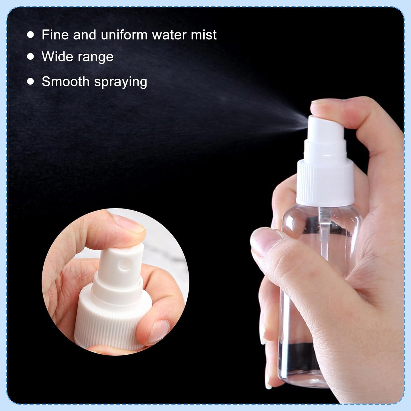 8 PCS Fine Mist Spray Bottle Top Nozzles - Plastic Spray Bottle Nozzle Cap, Nozzle Sprayer Tops Replacement, Plastic Sprays Bottles Replacement Pump Oils Sprays Top for Essential Oils(Black,White)
