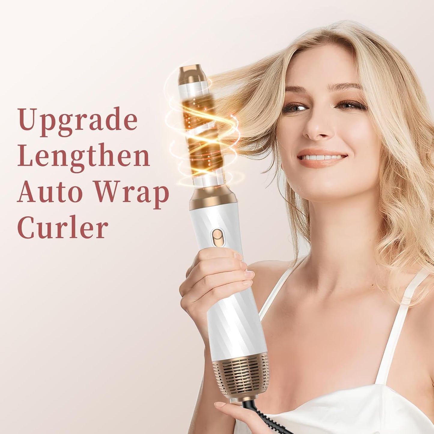 6 in 1 Hair Dryer Brush, Upgrade Detachable Blow Dryer Brush Air Styler Wrap Air Curler, Negative Ion Blow Dryer Hot Styler, Travel Hair Styling Tool for Straight/Curl/Drying/Smoothing