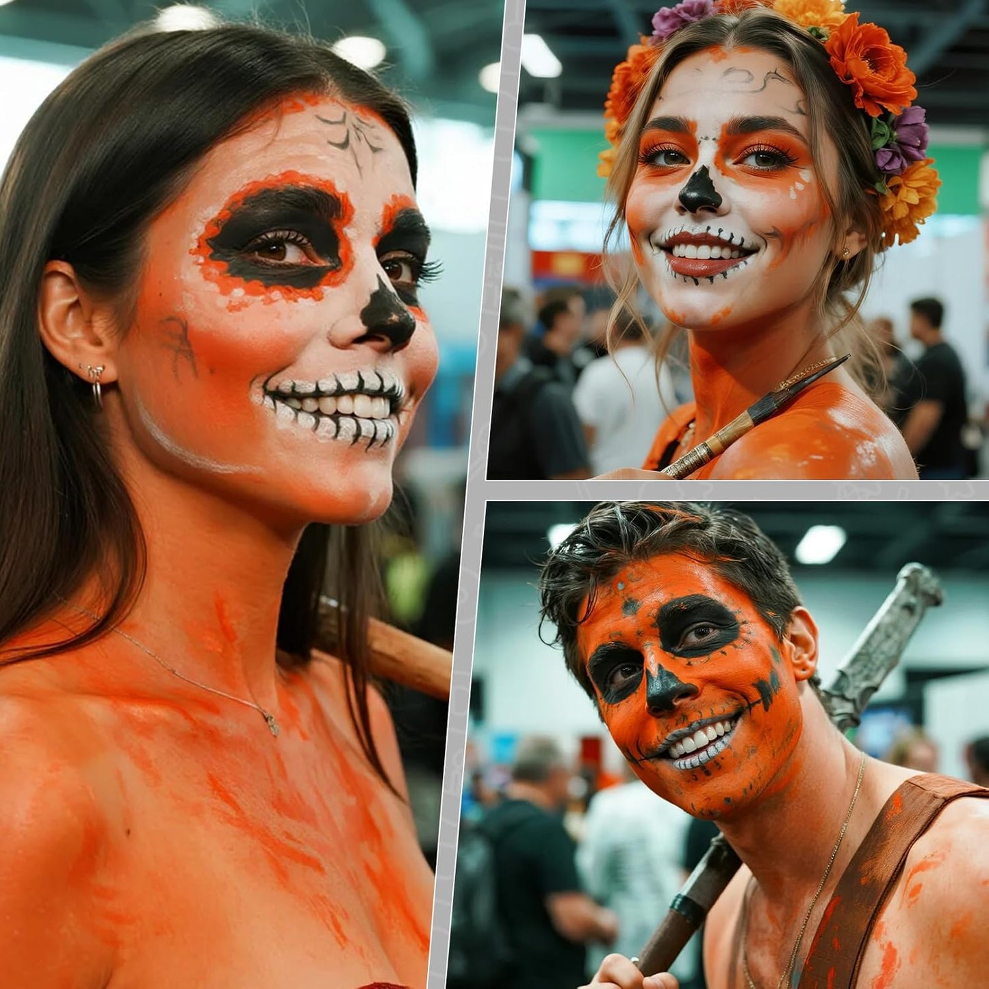 Orange-red Face Paint, Water Based Facepaint, Non Toxic Orange-red Body Paint, High Pigment Face Painting for Halloween, Easter, Themed Parties, Cosplay 1.06 Oz.