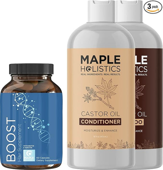 Volumizing Shampoo and Conditioner Set with Biotin for Hair Growth - For Women and Men