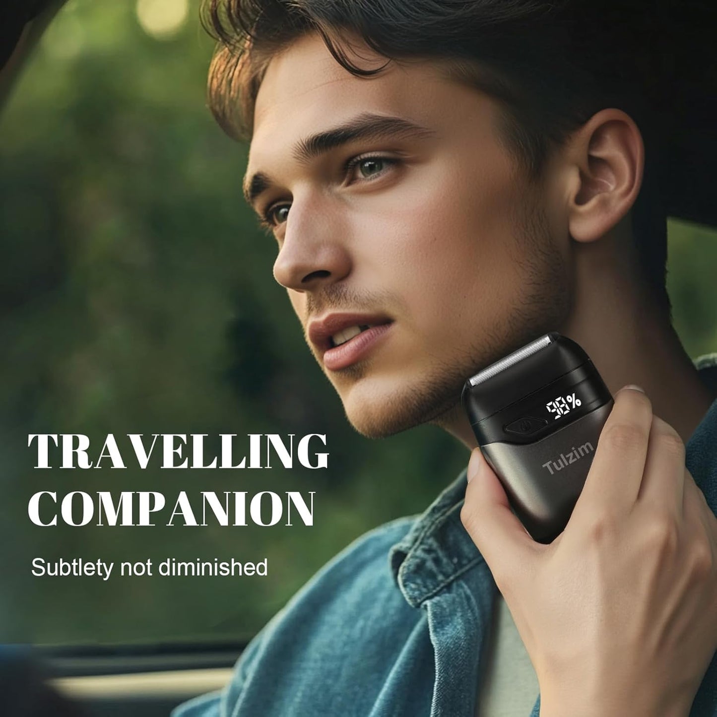 Electric Foil Shaver for Men: Portable Electric Razor for Beard/Face - 3 Floating Blade LED Display USB-C Fast Rechargeable - IPX7 Waterproof for Travel & Home - Carbon Gray