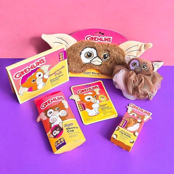 Mad Beauty Warner Brothers Gremlins Lip Balm, Cotton Candy scented, Fuzzy Lip Blam Case, Hydrate, Soften, Moisturize, Scented, Fragranced