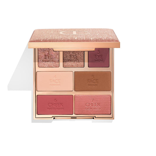 Charlotte Tilbury Instant Look in a Palette - Powder Face Makeup for Eyes & Cheeks - Powder Bronzer, Highlighter & Blush for the Perfect Summer-Fresh Glow - Dreamy, Bronzed Beauty