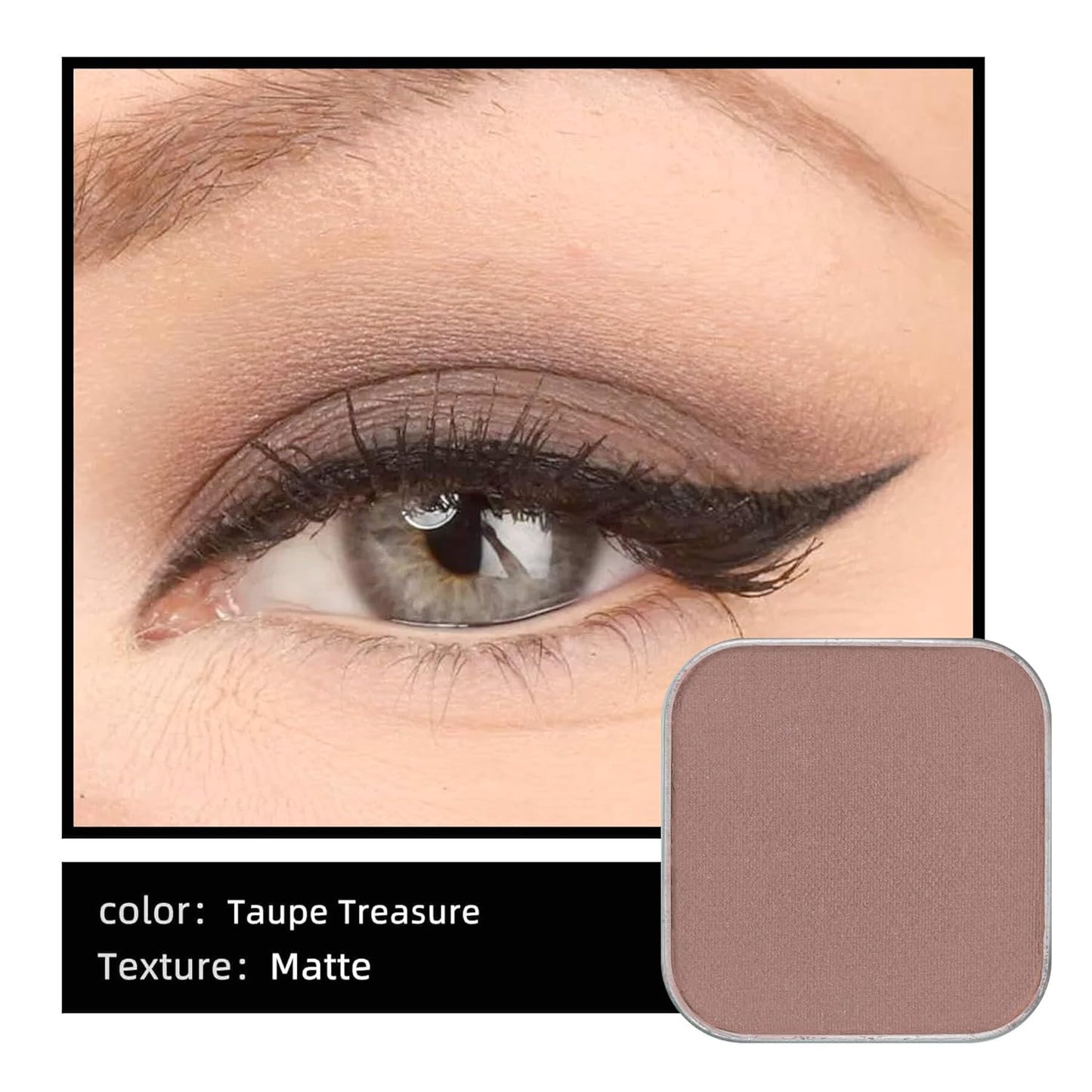 Single Color Matte Eyeshadow with Metal Pan,eyebrow powder, Long-Lasting Natural Nude Color, Base for Smoky Eye Looks, for DIY Empty Magnetic Palette (Taupe Treasure)