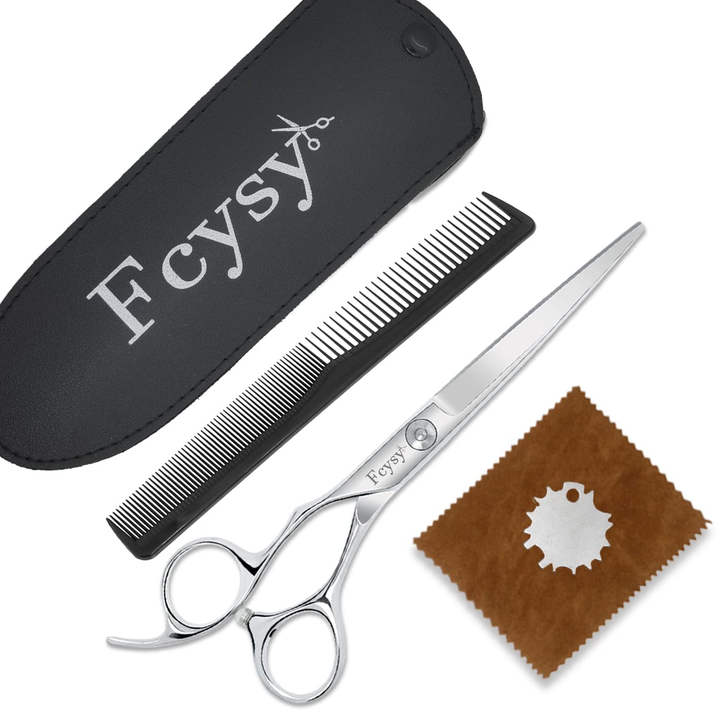 Fcysy Left Handed Hair Cutting Scissors, Professional 6' Barber Haircut Salon Scissors, Sharp Lefty Hand Hairdressing Shears