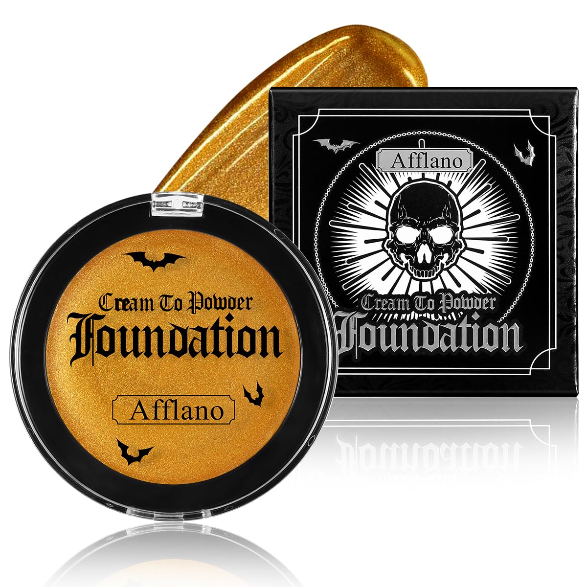 Gold Face Body Paint, Highly Pigmented Cream to Powder Metallic Gold Face Painting for Kids & Adults, Pro Non Toxic Shimmer Fine Powder & Highlighter Makeup for Halloween Cosplay, Art, Theater, Stage