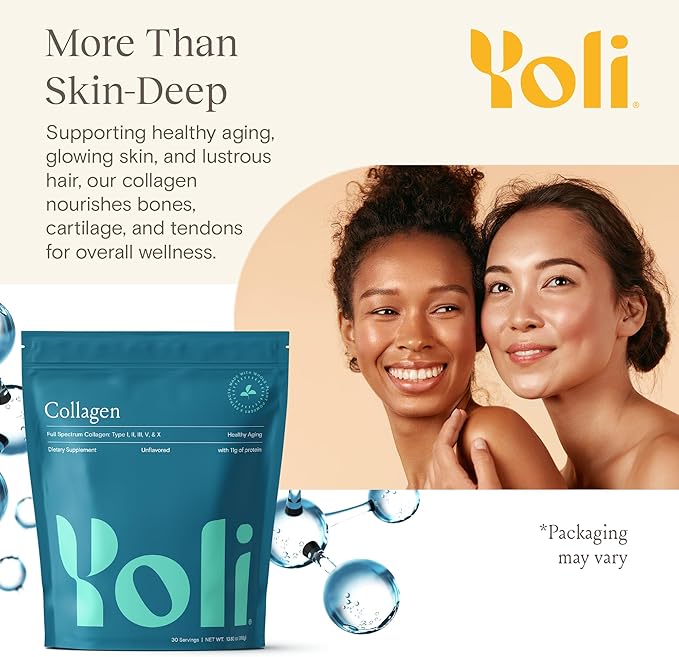 Yoli® Collagen Powder - Multi Collagen Protein Powder with Sodium Hyaluronate - Collagen Supplements for Women and Men - Collagen Types I, II, III, V, and X