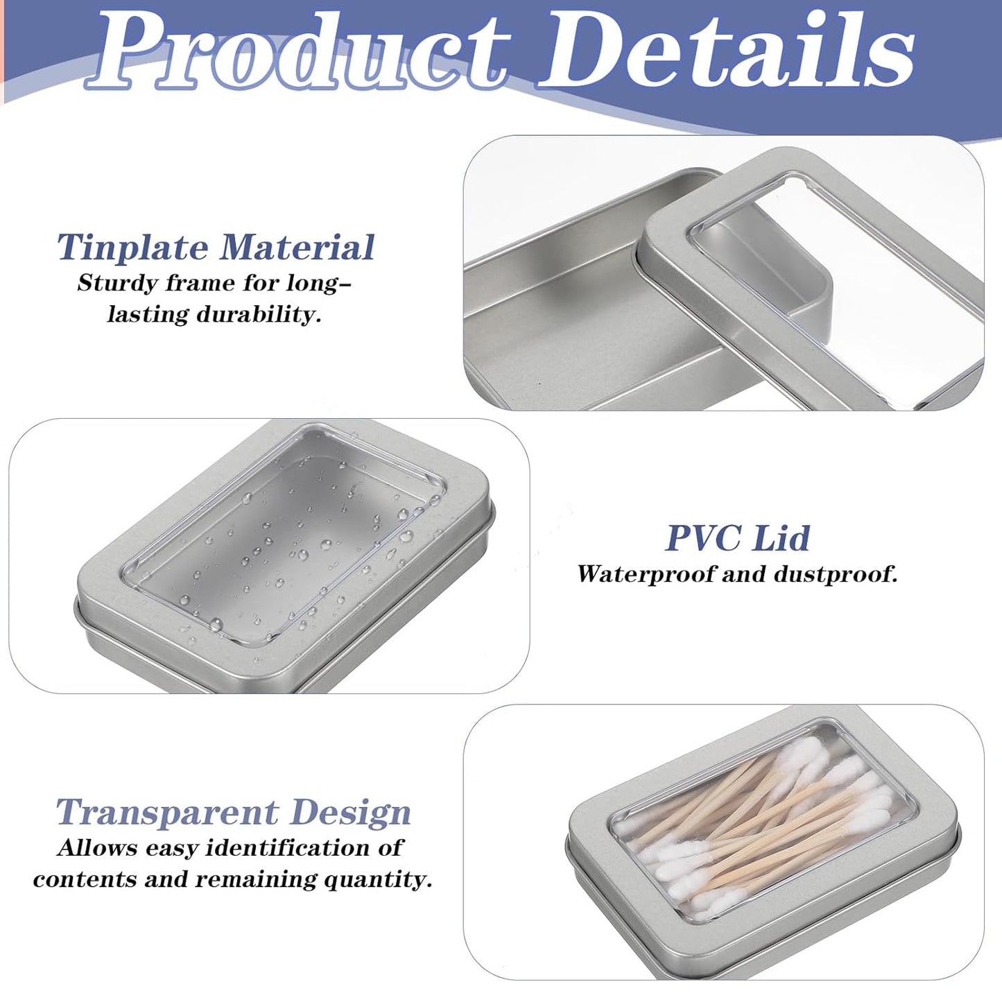 5Pcs Cotton Swab Holder for Travel, Portable Small Dental Floss Case Metal Empty Cotton Ball Holder with Dustproof Lid Floss Picks Dispenser for Travel Outdoor(Silver)