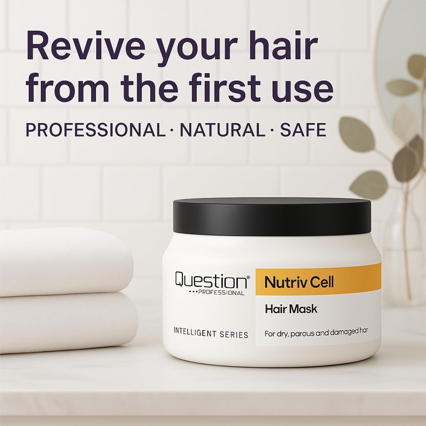 Deep Repair Hair Mask for Dry & Damaged Hair – Shea Butter & Plant-Based Stem Cells – Hydrating & Restorative Treatment – Sulfate-Free, Frizz Control – 11.16 fl oz