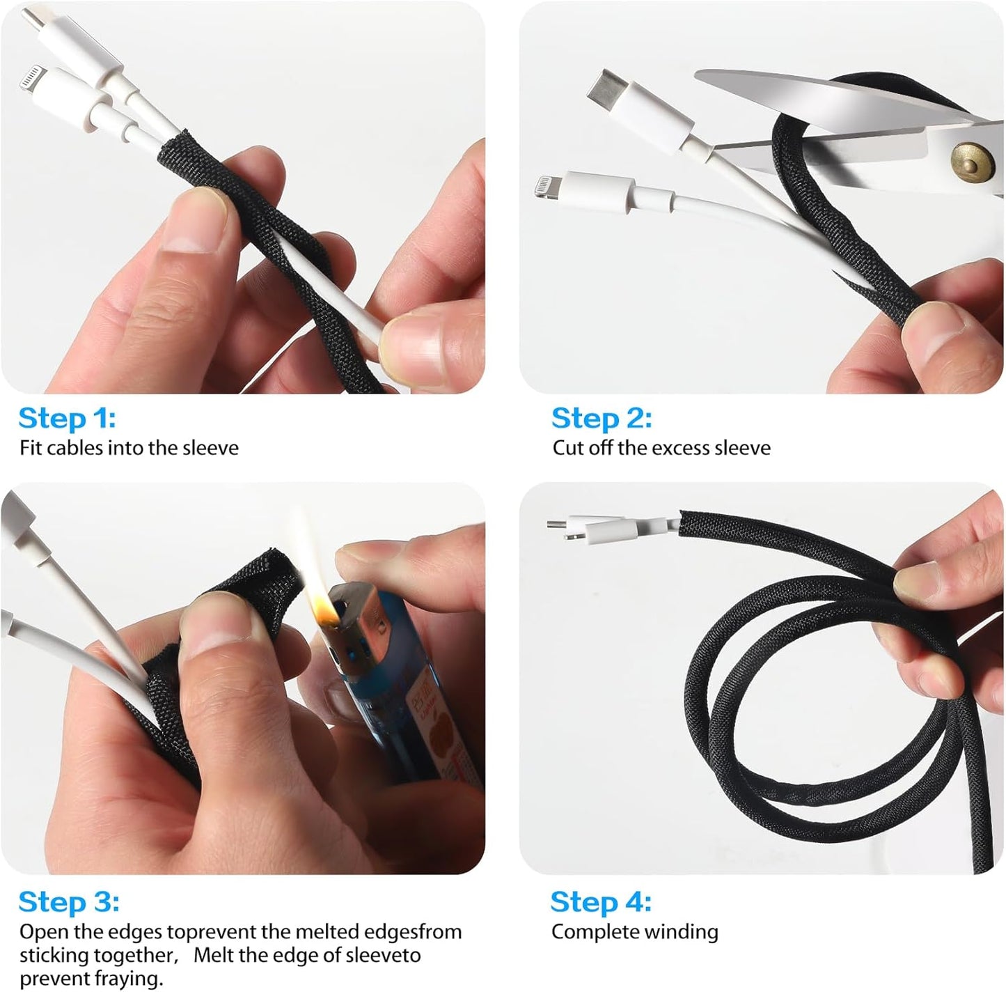 1-1/4"-30Ft Wire Cord Protector, Wire Loom Tubing, Cable Sleeve Split Sleeving for Computer Electrical Wire Organizer Sleeve Hose