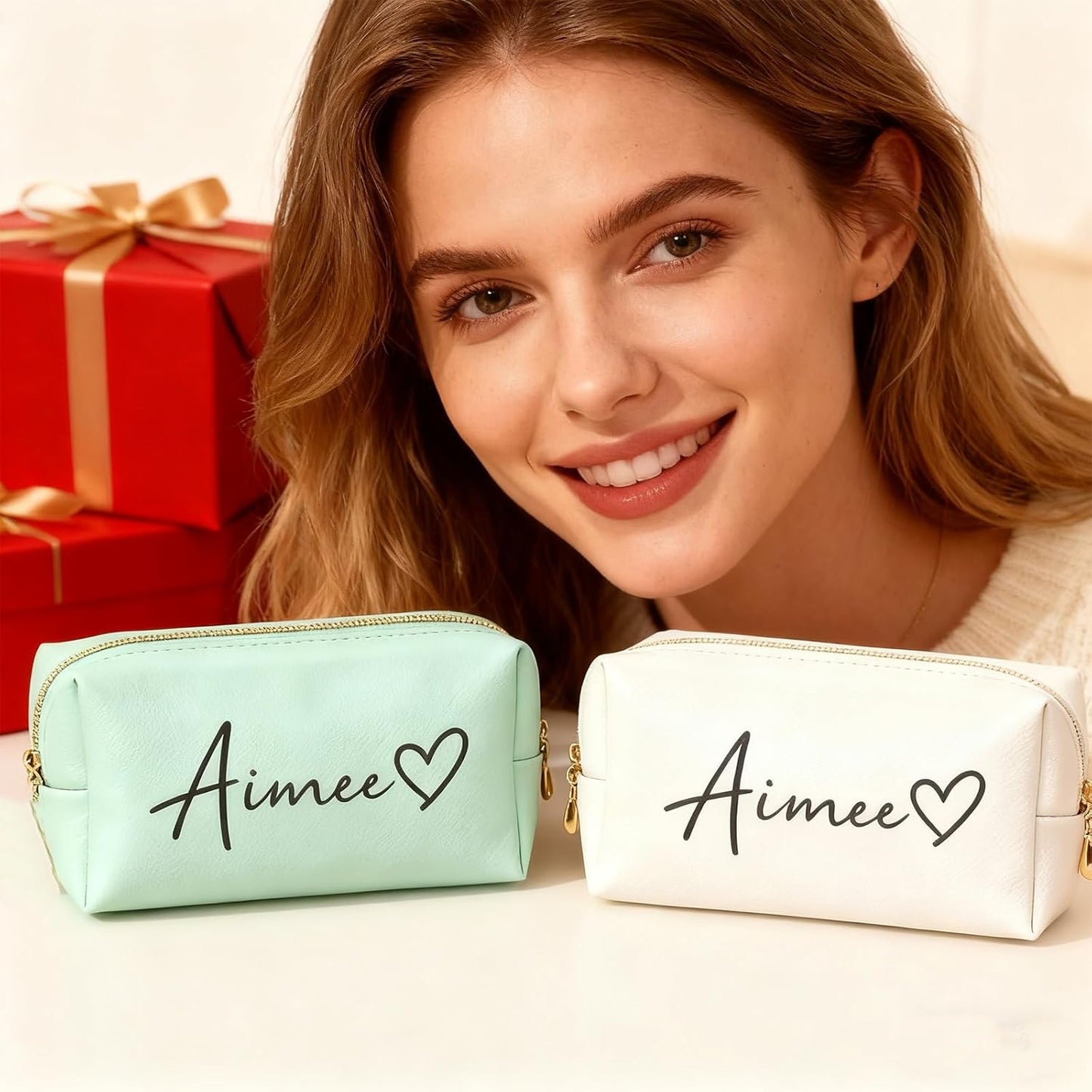 Personalized Makeup Bag with Name & Birth Flower - Custom Toiletry Bag for Women, Custom Travel Makeup bag, Unique Bridesmaid Gifts, Wedding Party Favors, Best Friend Birthday Present