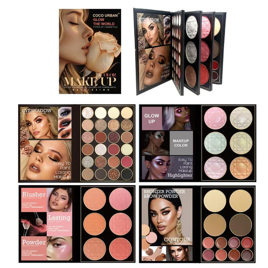 All In One Makeup Gift Kit - Ultimate Color Combination for Women Full Kit 48 Eyeshadow, 12 Lip Gloss, 6 Blusher, 6 Concealer, 6 Highlighter, 78 Colors Makeup Palette Cosmetics Kit (A)