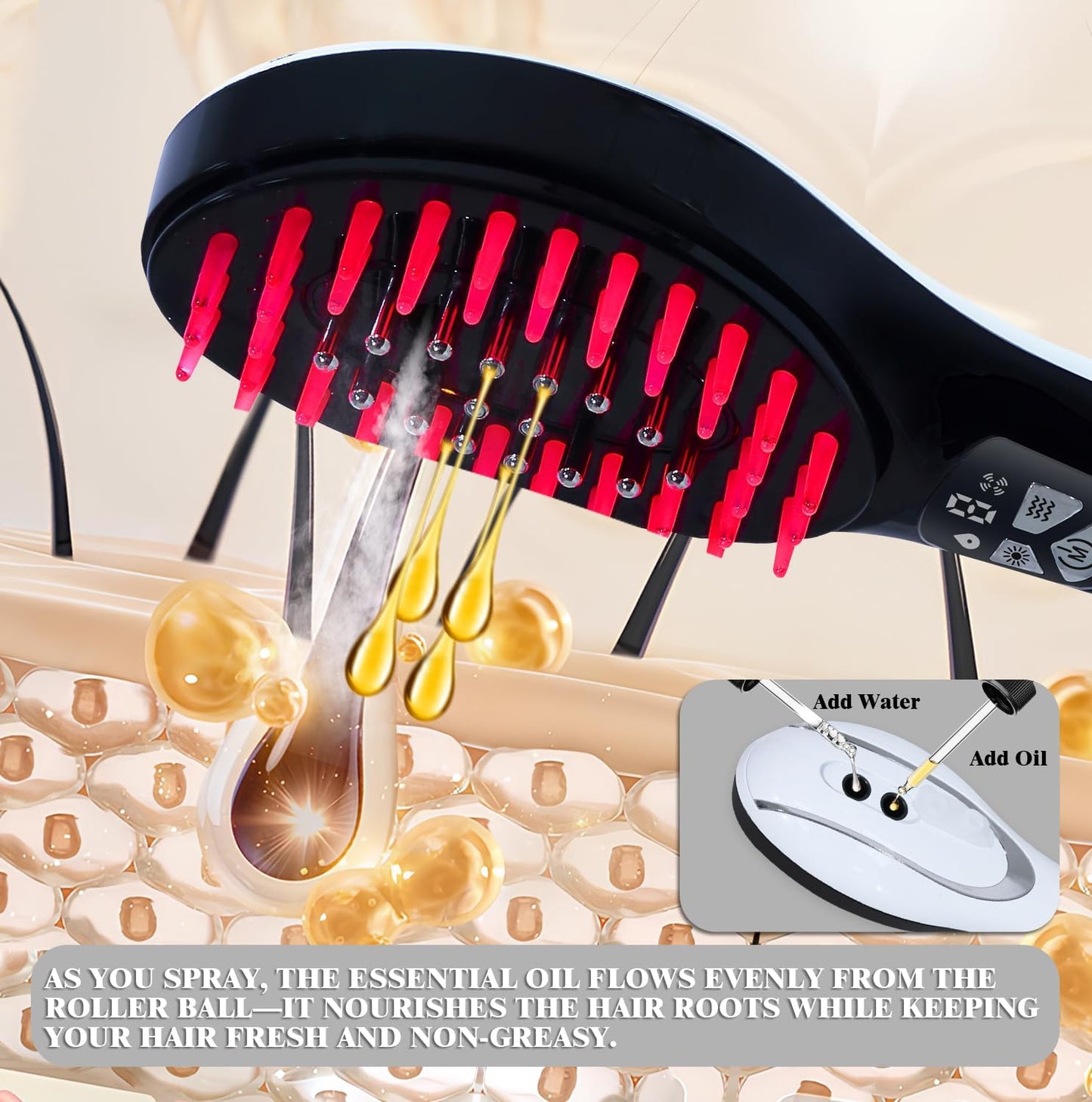 4-in-1 Hair Scalp Massager Comb - Hair Oil Applicator & Scalp Scrubber, Portable for Home & Travel Use, Ideal for Women’s Hair Care