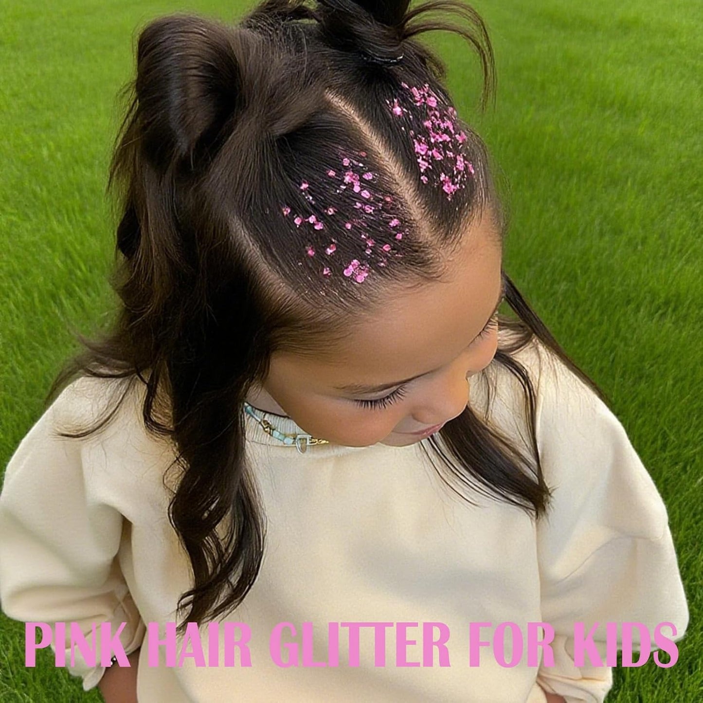 Pink Hair Glitter Stick, Chunky Sequins Body Face Glitter Singer Concert Outfits For Women,Halloween Body Paint for Kids,Waterproof Shimmer Music Festival Pink Out Accessories for Spirit Week