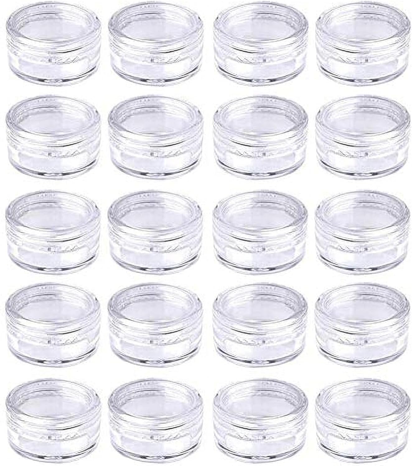 20Pcs 5ml Transparent Small Travel Sample Containers with Lids, Mini Clear Sample Jar for Creams, Tiny Makeup Cosmetic Containers for Women