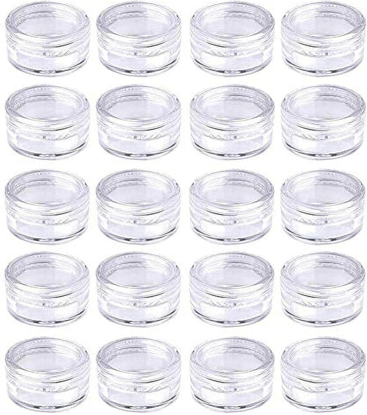 20Pcs 5ml Transparent Small Travel Sample Containers with Lids, Mini Clear Sample Jar for Creams, Tiny Makeup Cosmetic Containers for Women